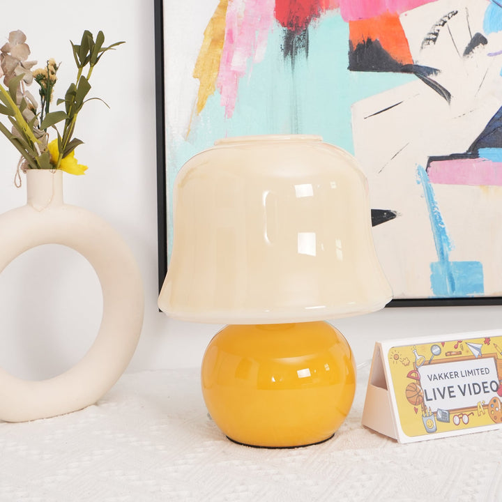 Krämig Svamp Bordslampa
