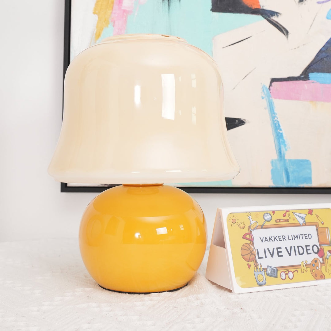 Krämig Svamp Bordslampa