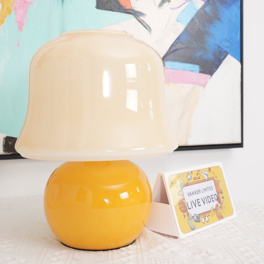 Krämig Svamp Bordslampa