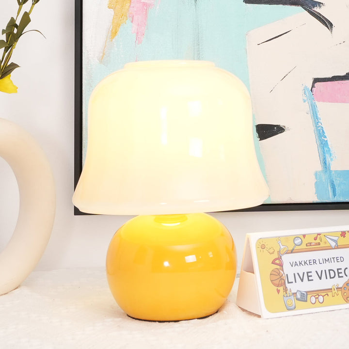 Krämig Svamp Bordslampa