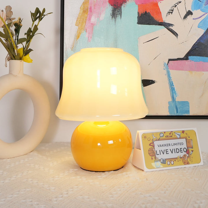 Krämig Svamp Bordslampa