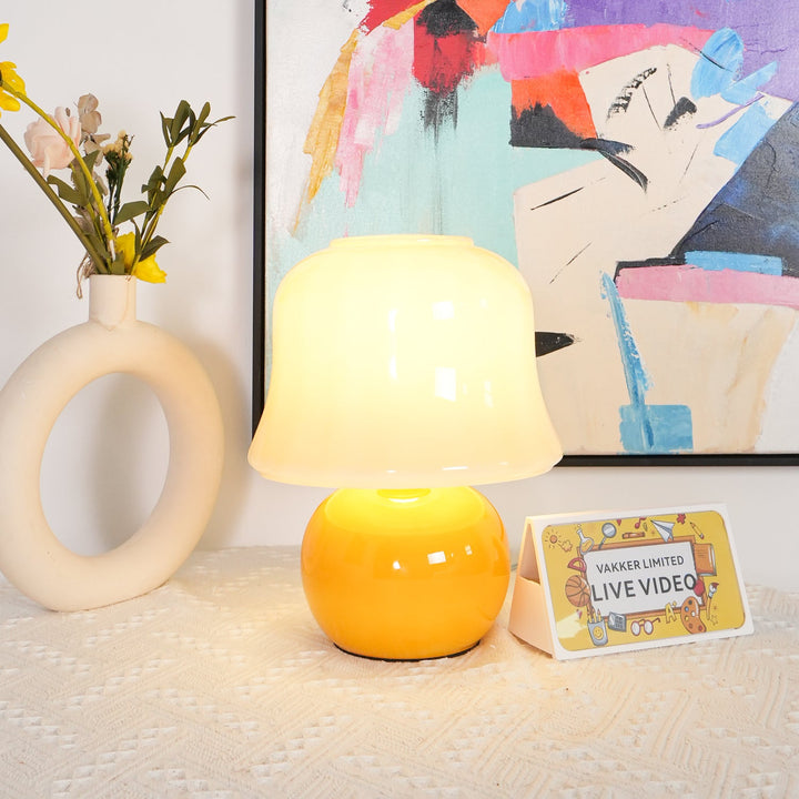 Krämig Svamp Bordslampa