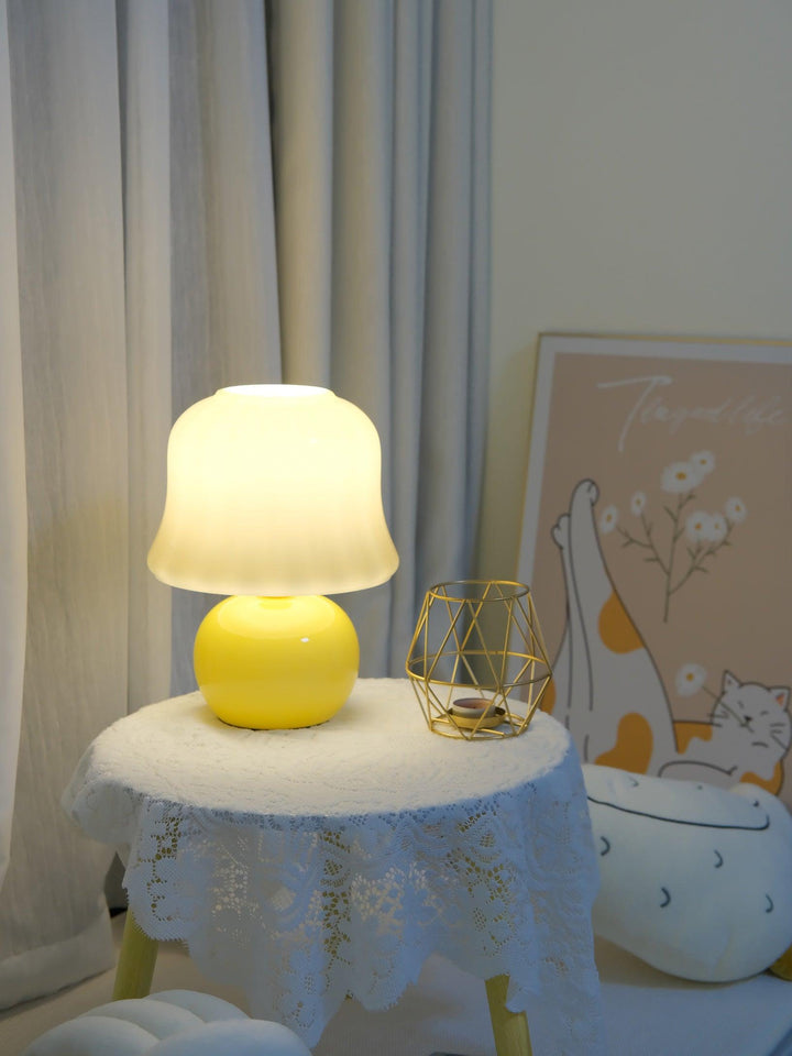 Krämig Svamp Bordslampa