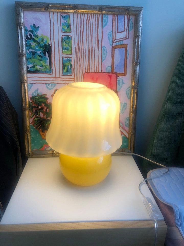 Krämig Svamp Bordslampa
