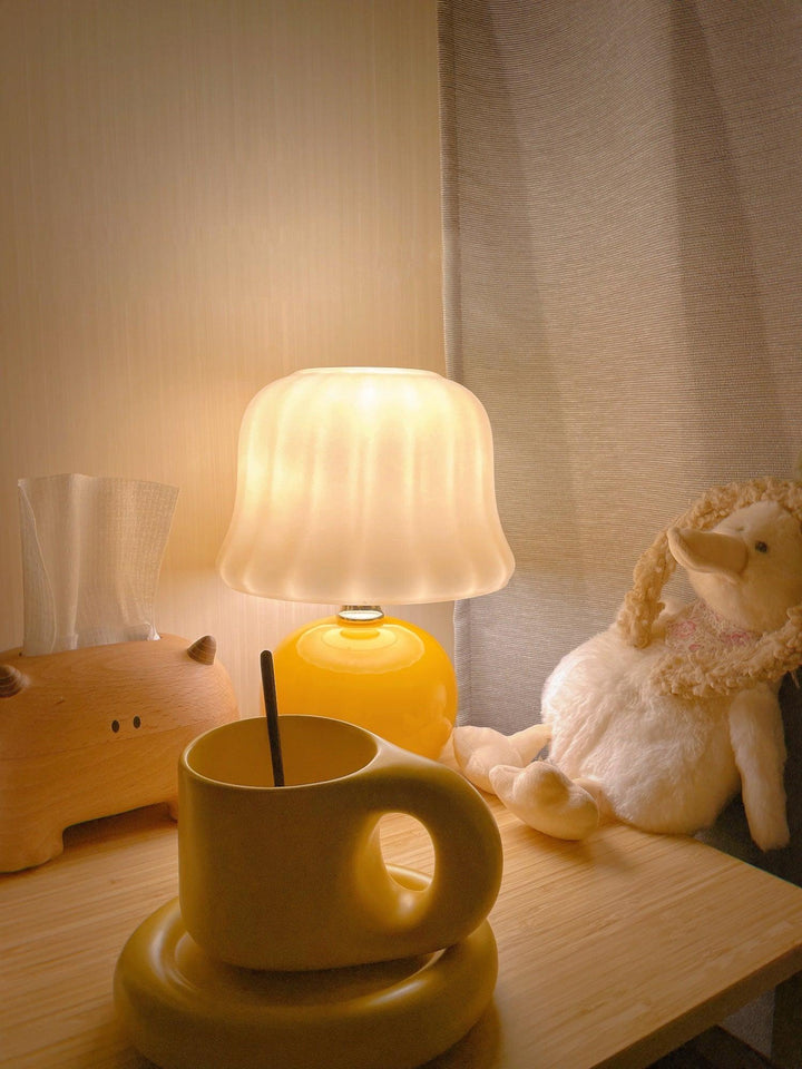 Krämig Svamp Bordslampa