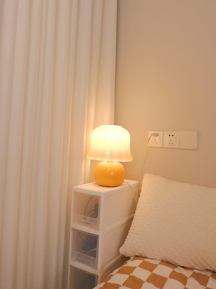 Krämig Svamp Bordslampa