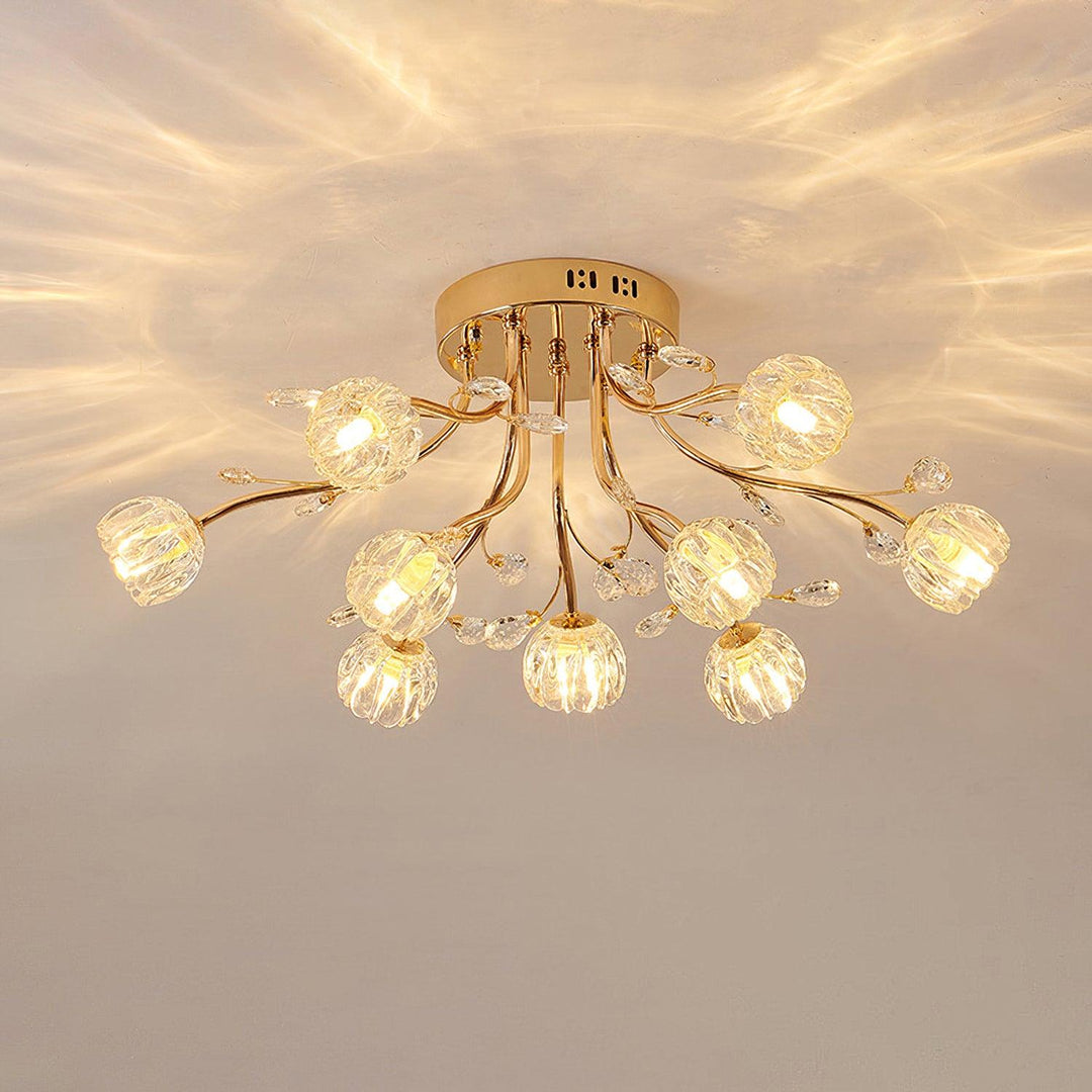 Kristallblomma Taklampa