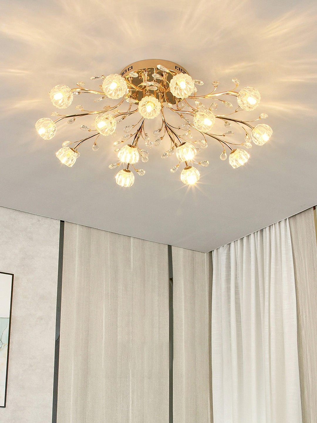 Kristallblomma Taklampa