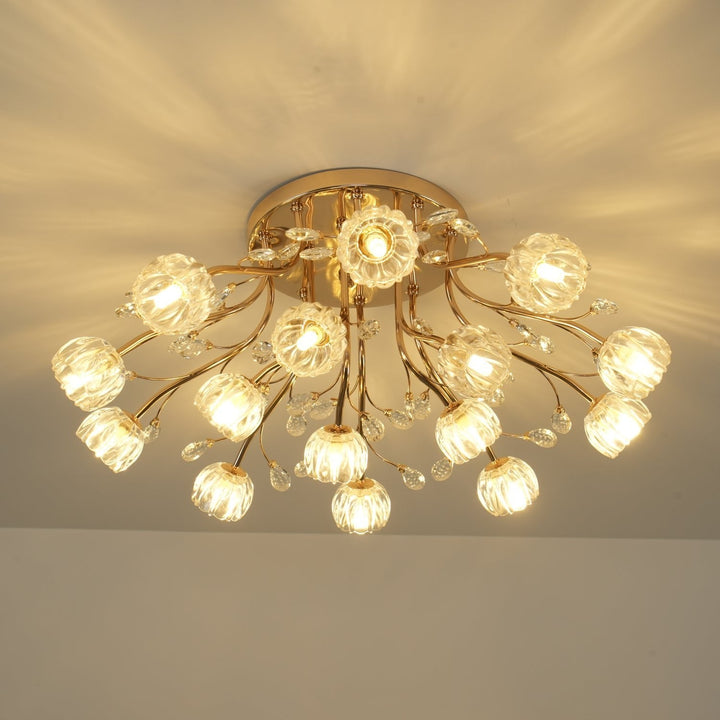 Kristallblomma Taklampa