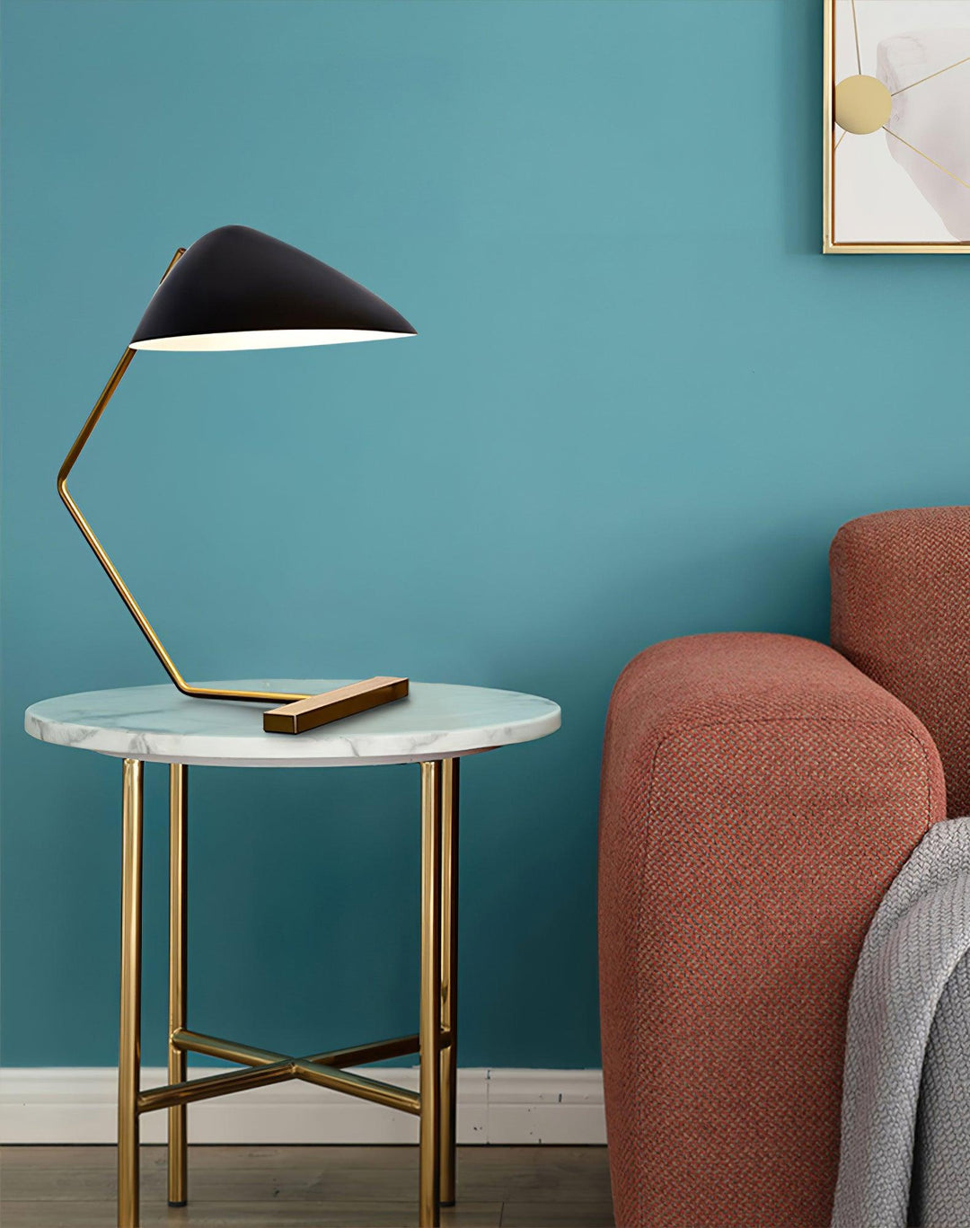 Kurvilinjär Mid-Century Bordslampa