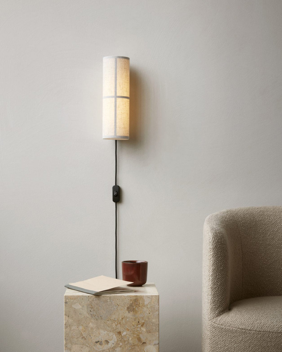 Cylinder Tyg Vägglampa