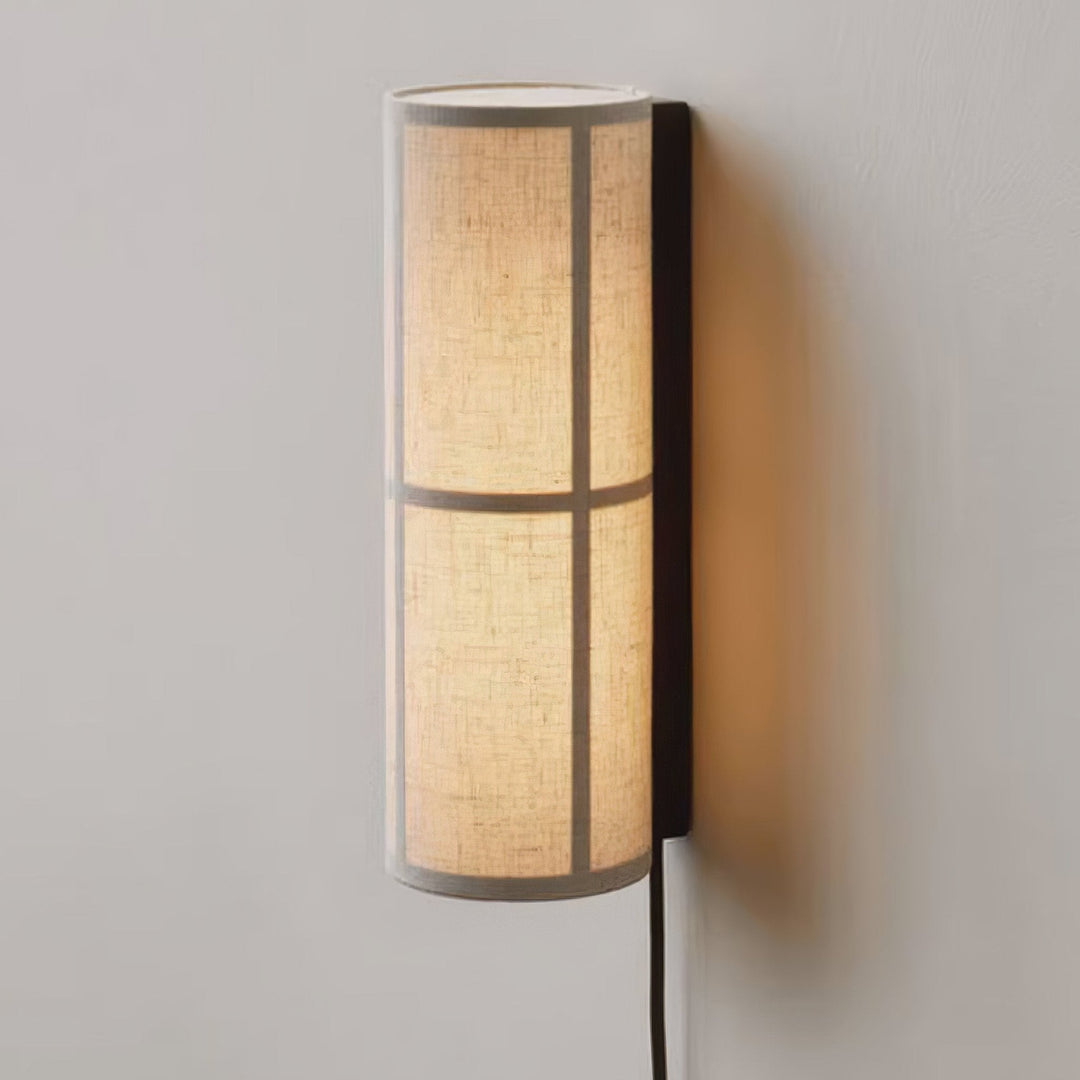 Cylinder Tyg Vägglampa