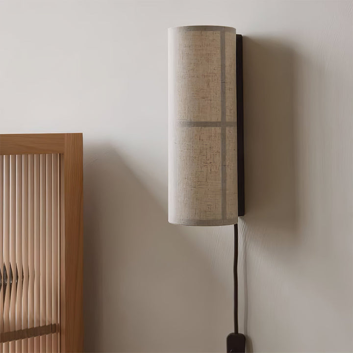 Cylinder Tyg Vägglampa