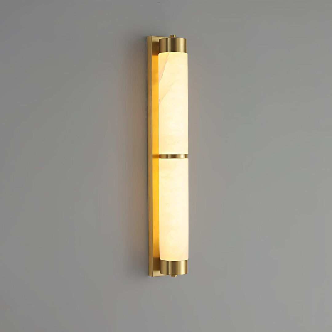 Cylindra Alabaster Messing Vägglampa