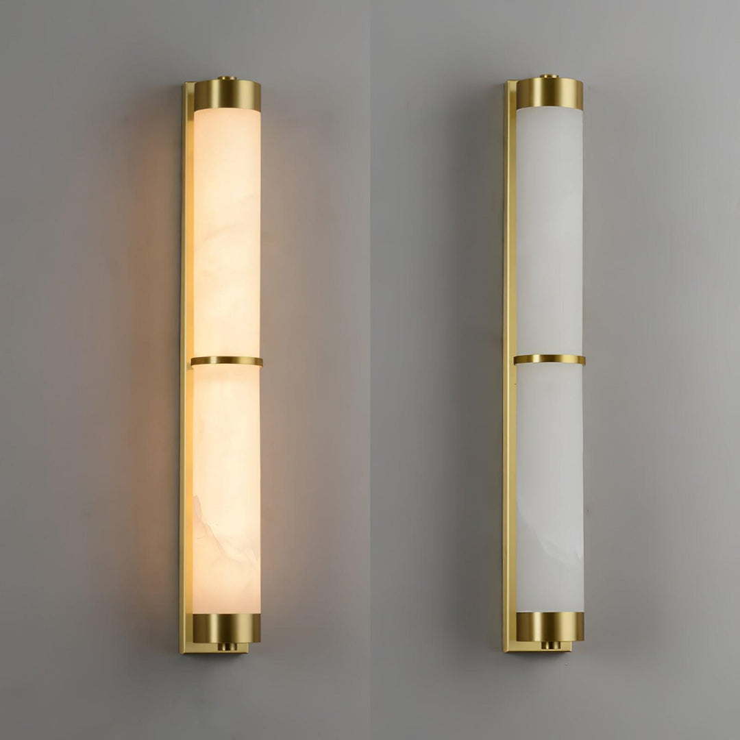 Cylindra Alabaster Messing Vägglampa