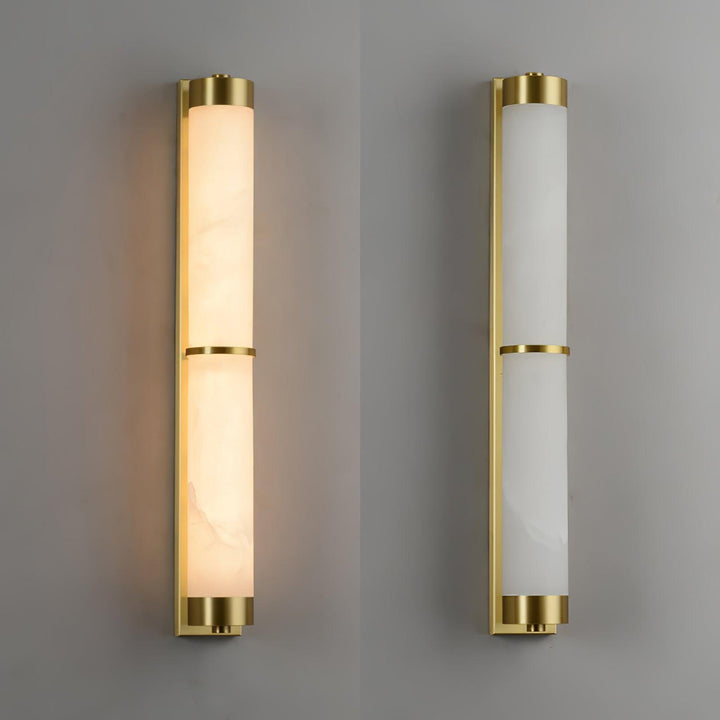 Cylindra Alabaster Messing Vägglampa