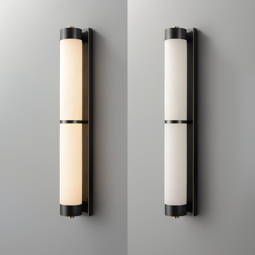 Cylindra Alabaster Messing Vägglampa