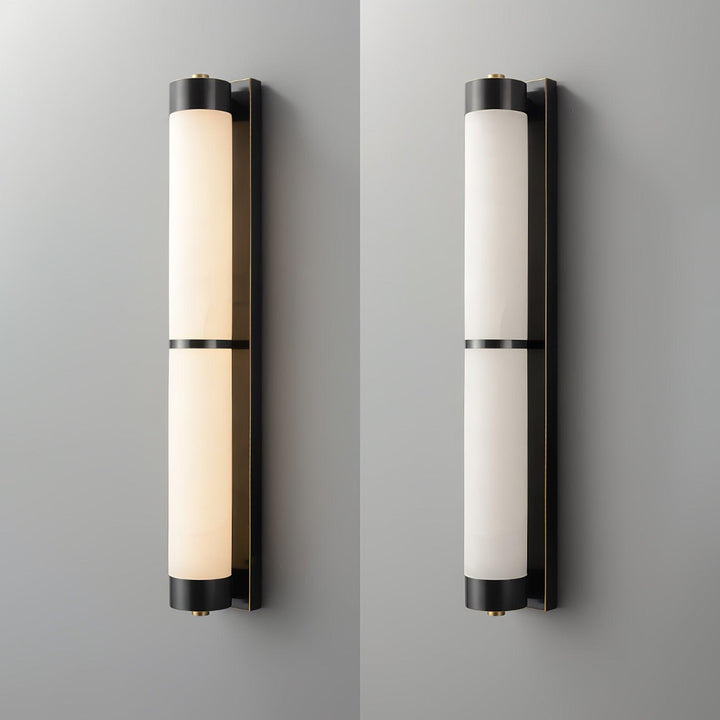 Cylindra Alabaster Messing Vägglampa