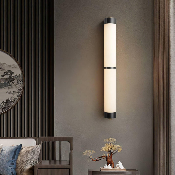 Cylindra Alabaster Messing Vägglampa