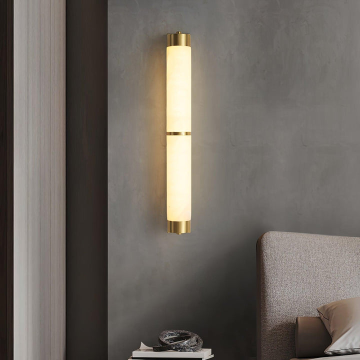Cylindra Alabaster Messing Vägglampa
