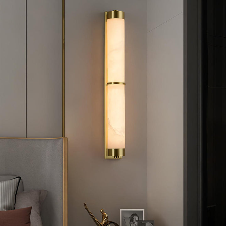 Cylindra Alabaster Messing Vägglampa