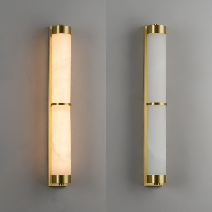 Cylindra Alabaster Messing Vägglampa