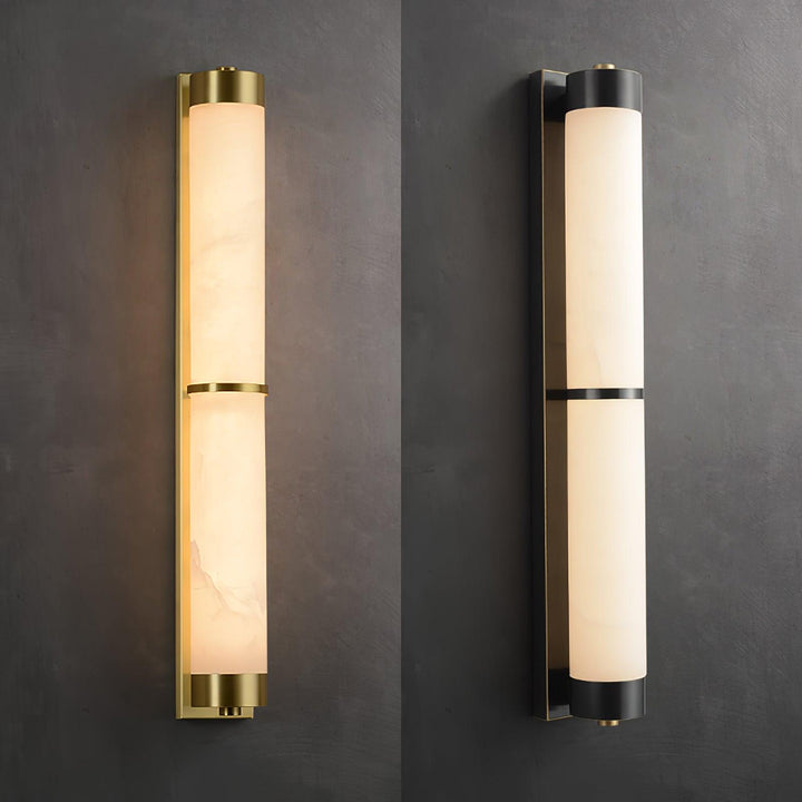Cylindra Alabaster Messing Vägglampa