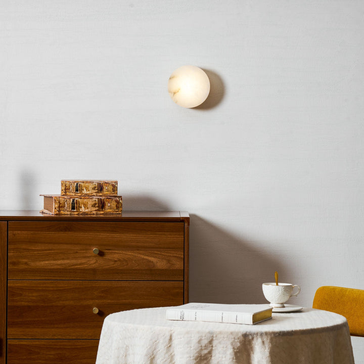 Cylindrisk Alabaster Vägglampa