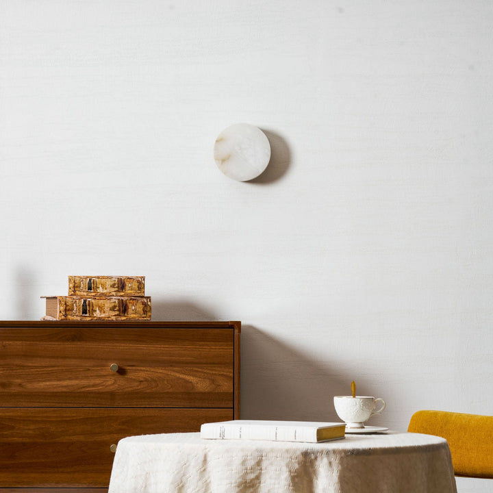 Cylindrisk Alabaster Vägglampa