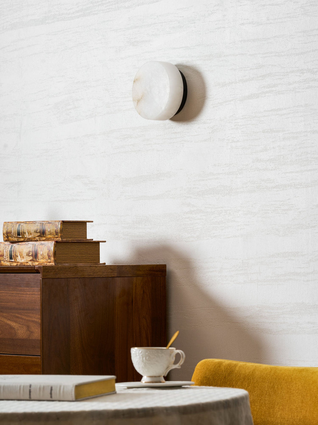 Cylindrisk Alabaster Vägglampa