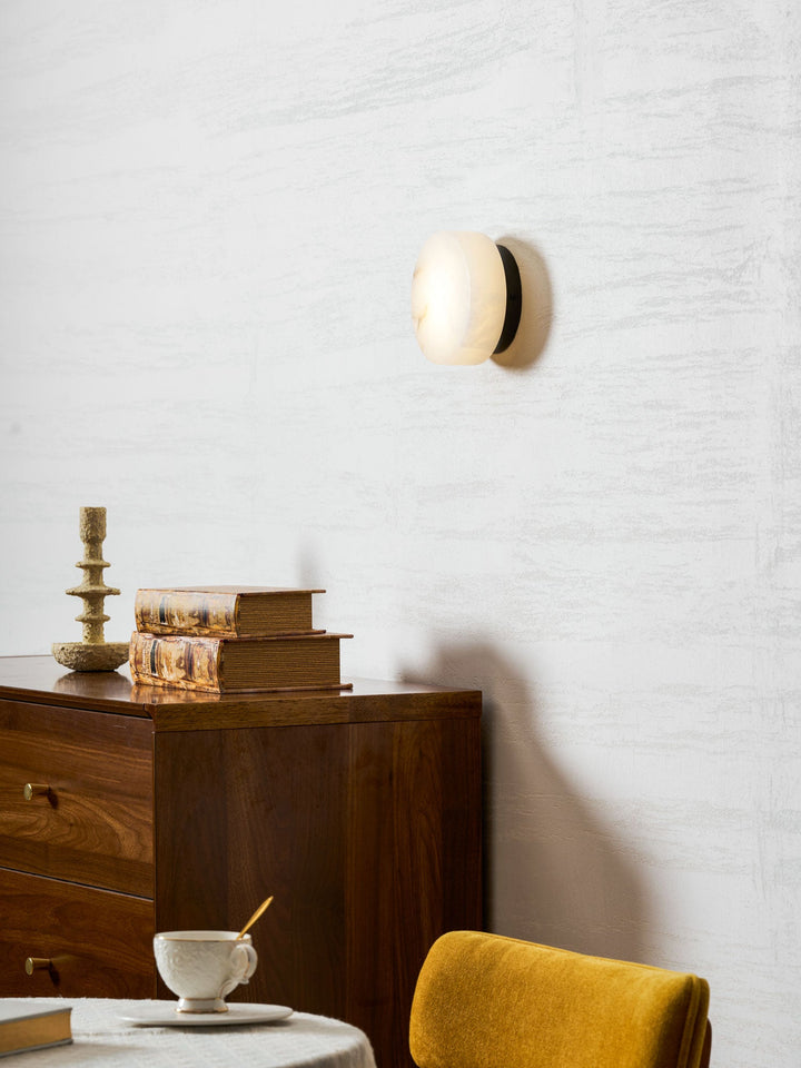 Cylindrisk Alabaster Vägglampa