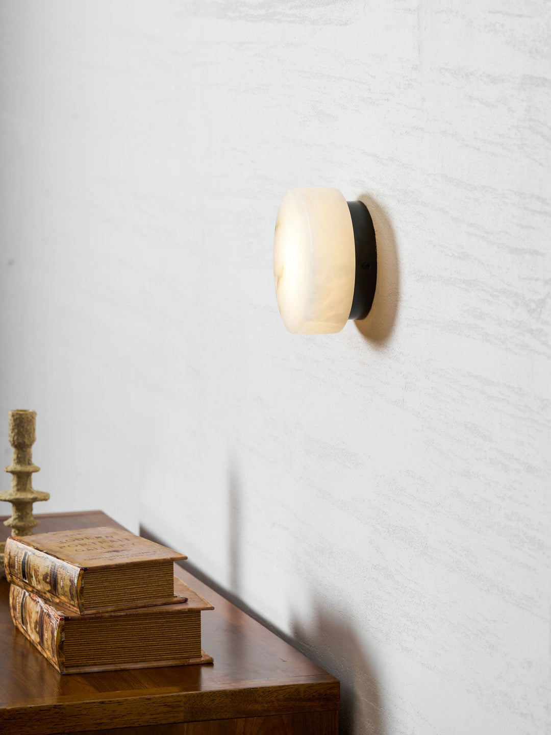 Cylindrisk Alabaster Vägglampa