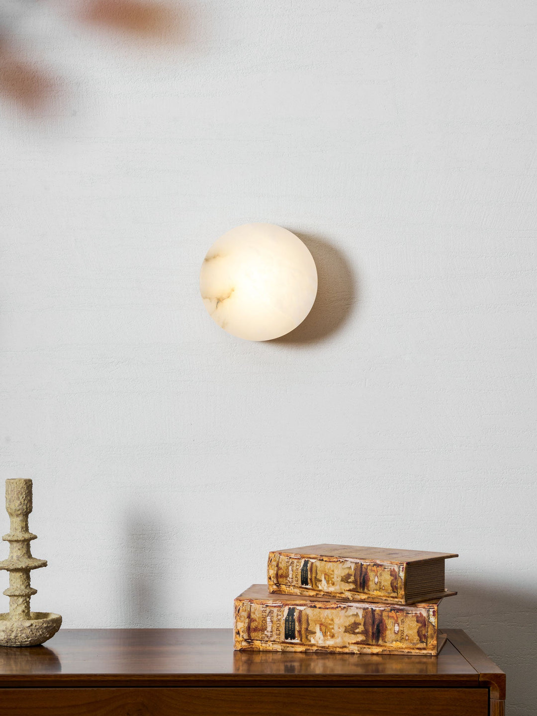 Cylindrisk Alabaster Vägglampa
