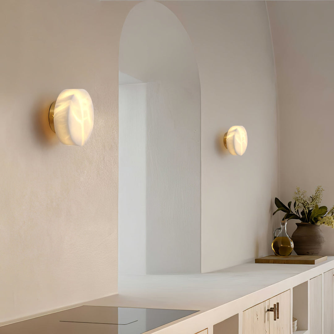 Cylindrisk Alabaster Vägglampa