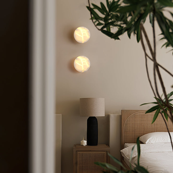 Cylindrisk Alabaster Vägglampa