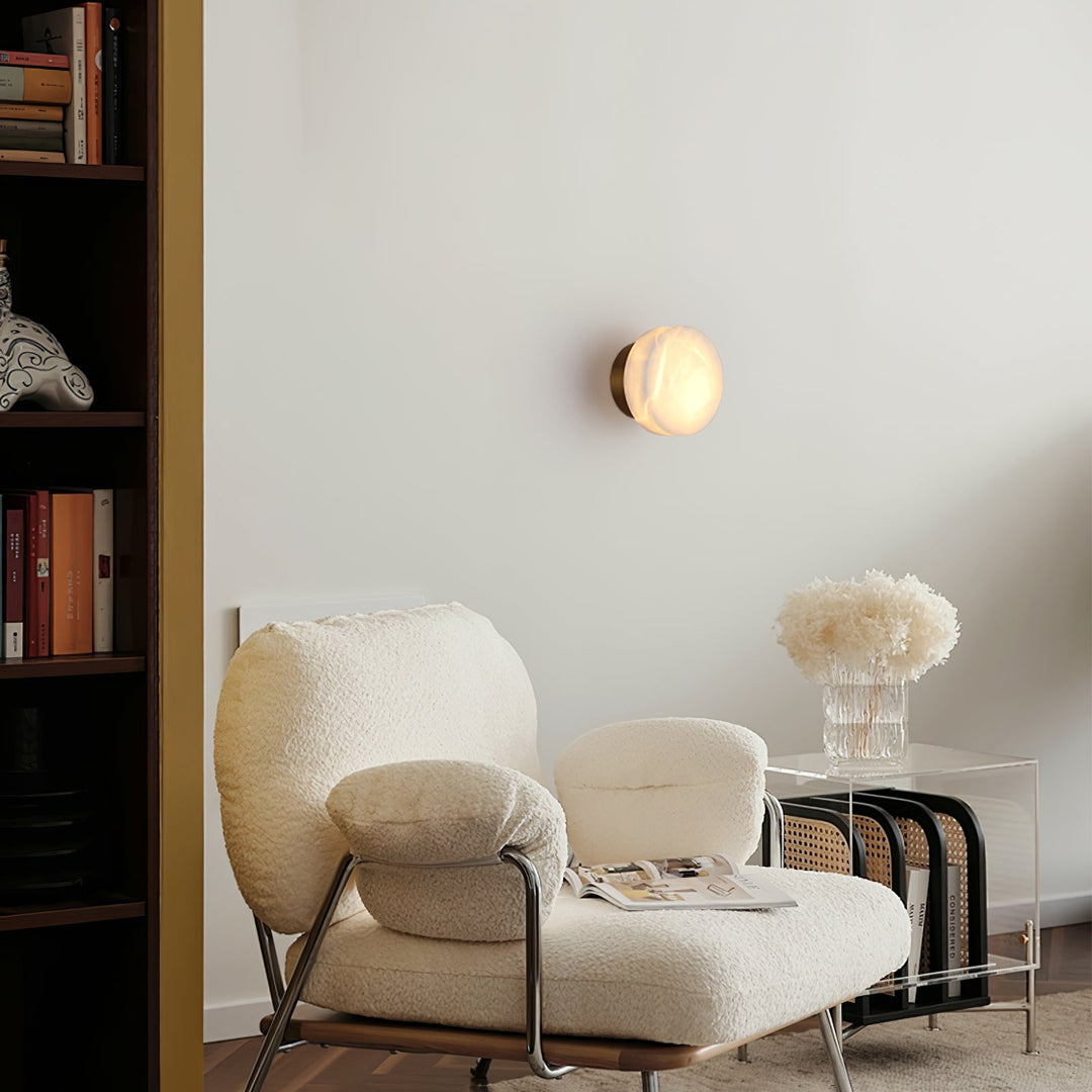 Cylindrisk Alabaster Vägglampa