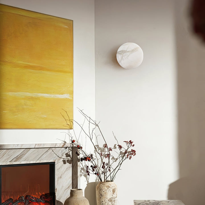 Cylindrisk Alabaster Vägglampa