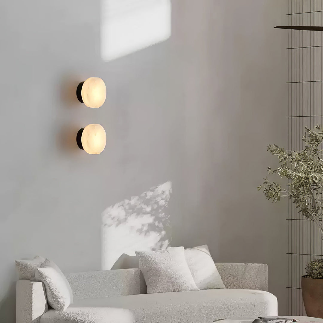 Cylindrisk Alabaster Vägglampa