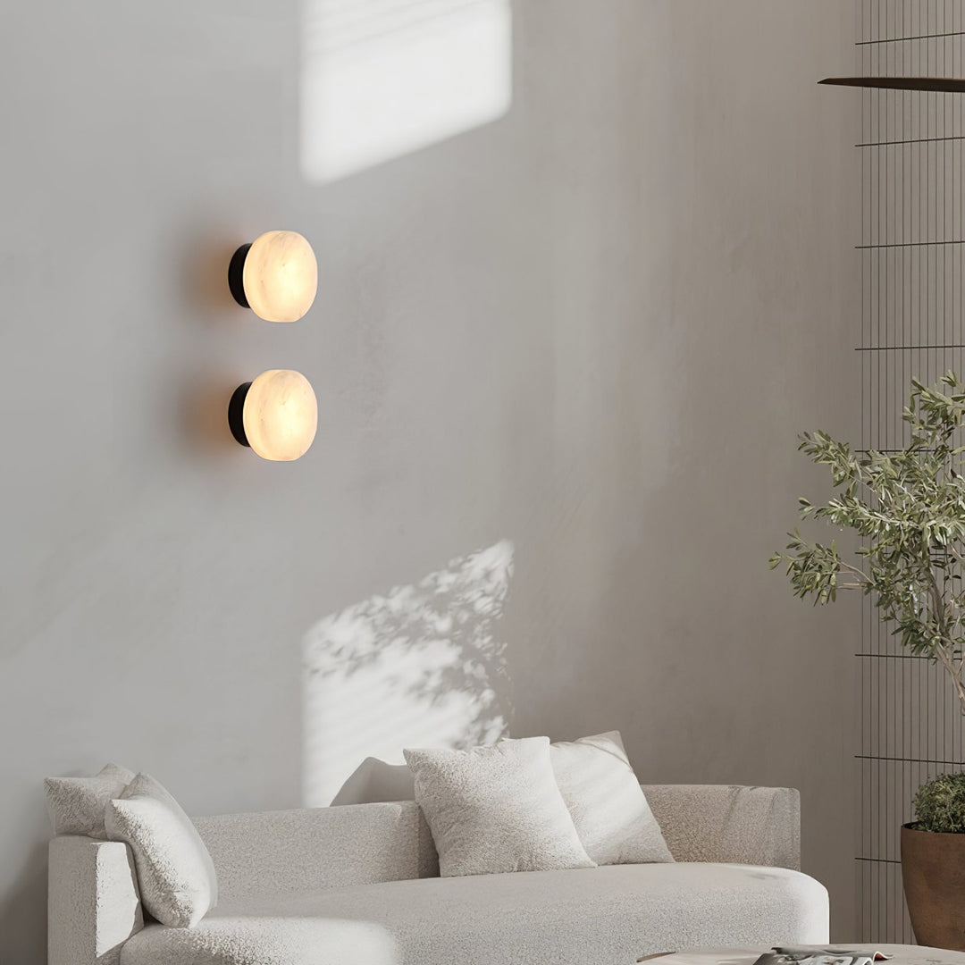 Cylindrisk Alabaster Vägglampa