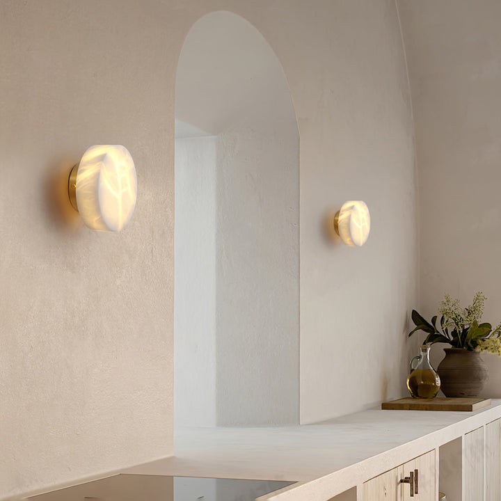 Cylindrisk Alabaster Vägglampa