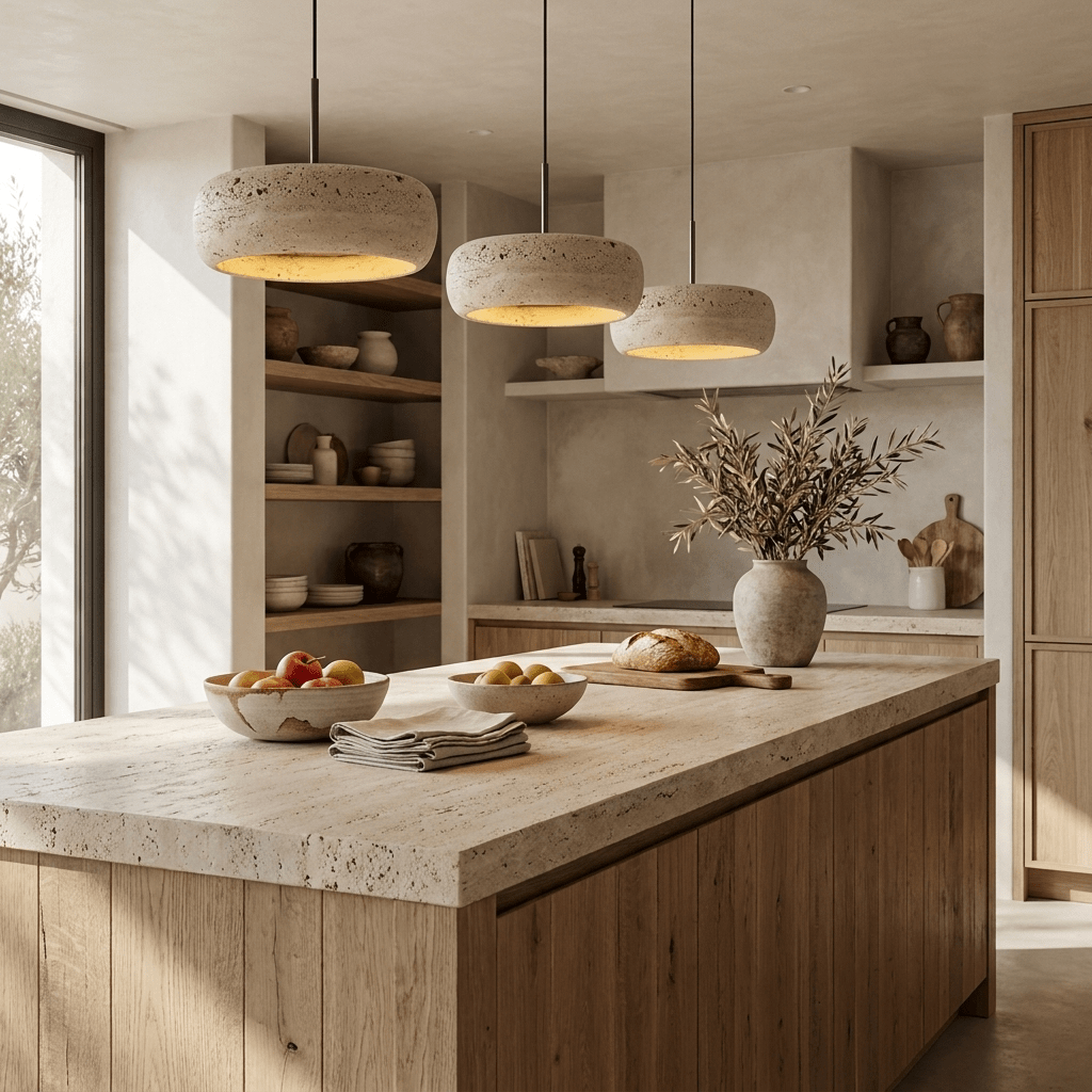 Donut Travertine Pendellampa