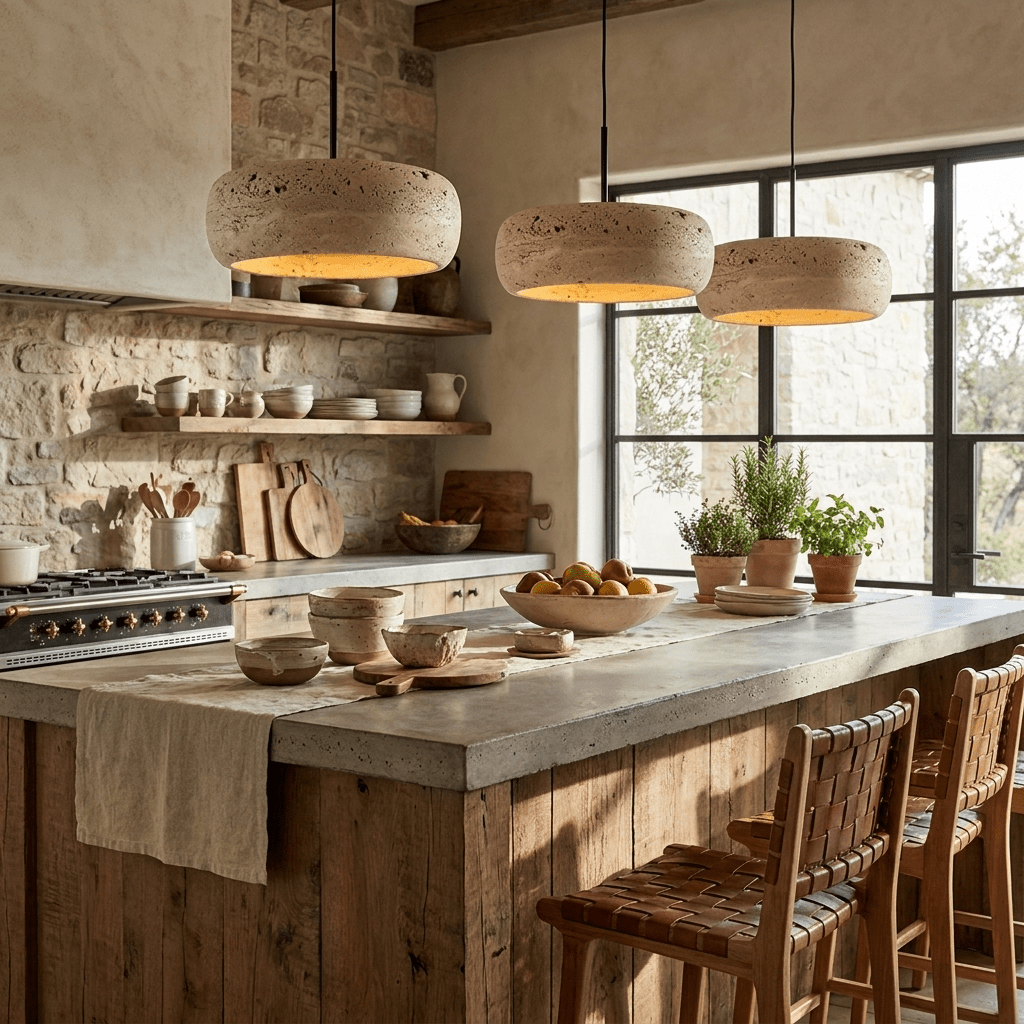 Donut Travertine Pendellampa