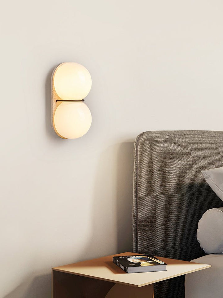 Dubbel Globe Travertine Vägglampa
