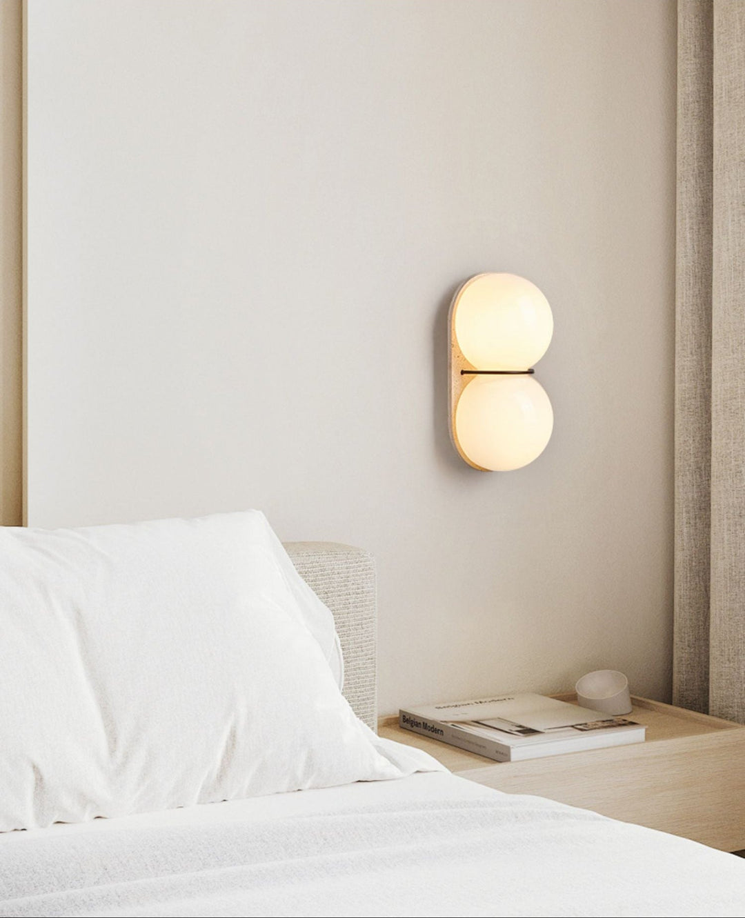 Dubbel Globe Travertine Vägglampa