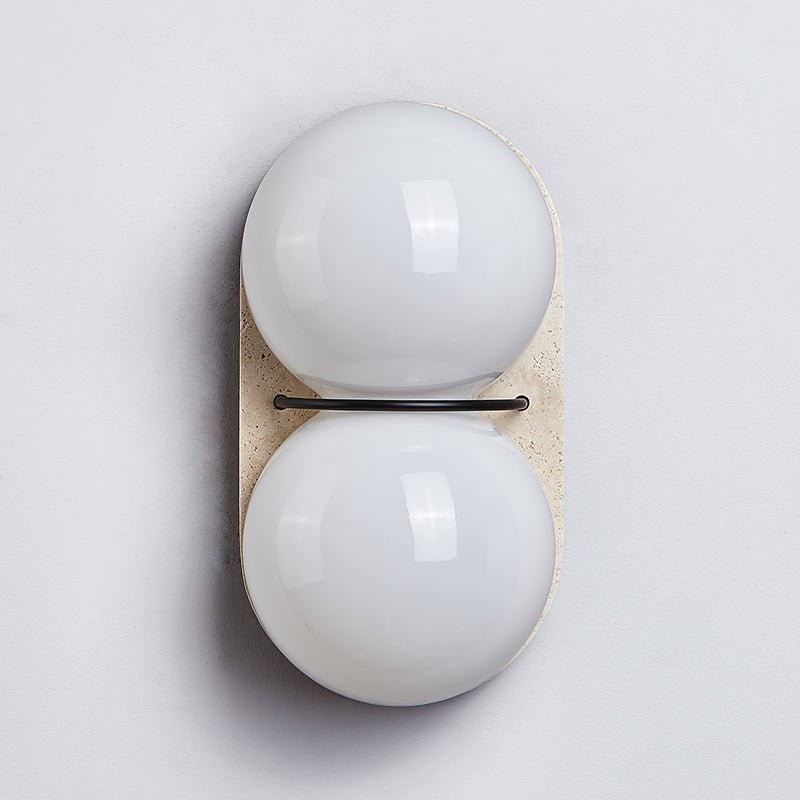 Dubbel Globe Travertine Vägglampa