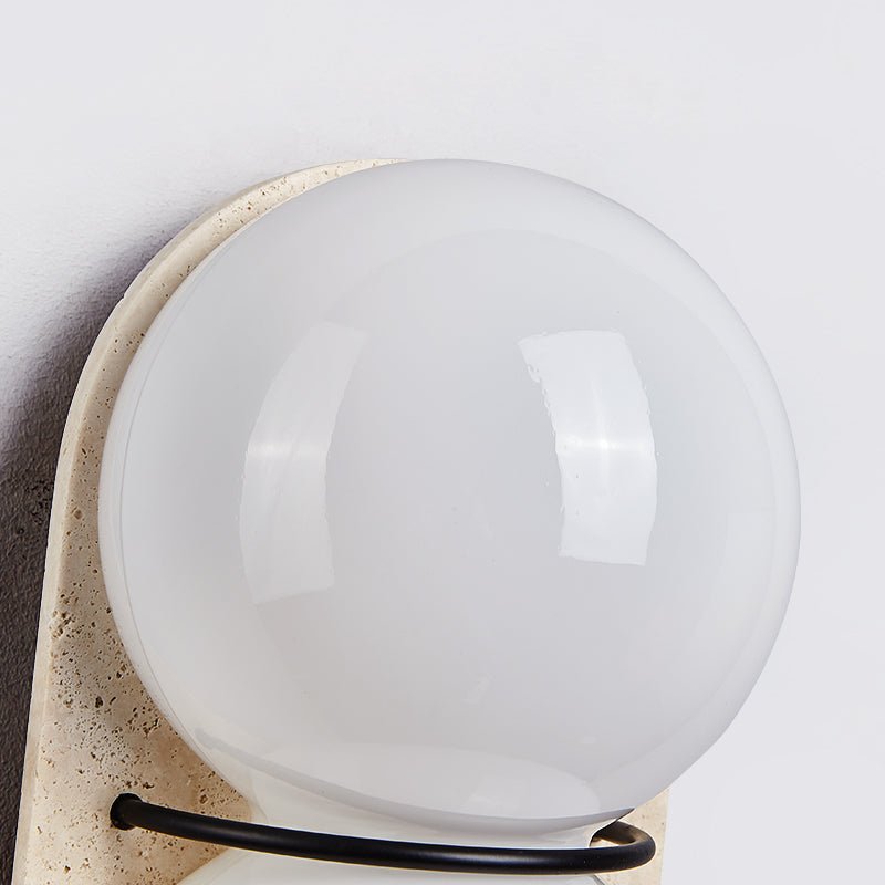Dubbel Globe Travertine Vägglampa