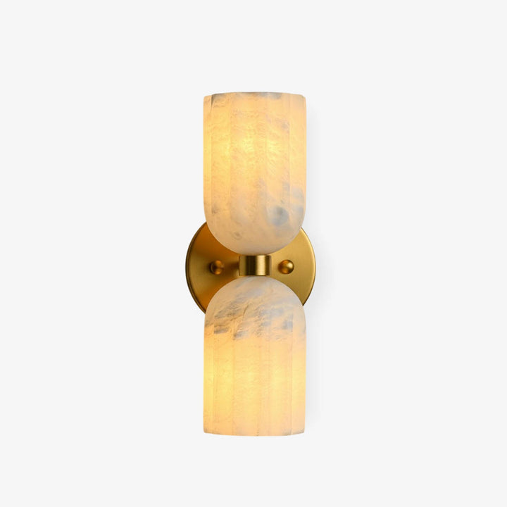 Dubbel Alabaster Ribbad Vägglampa
