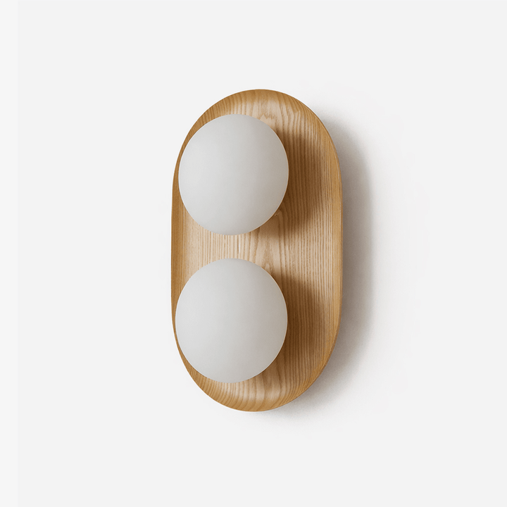 Duo Orb Trä Vägglampa
