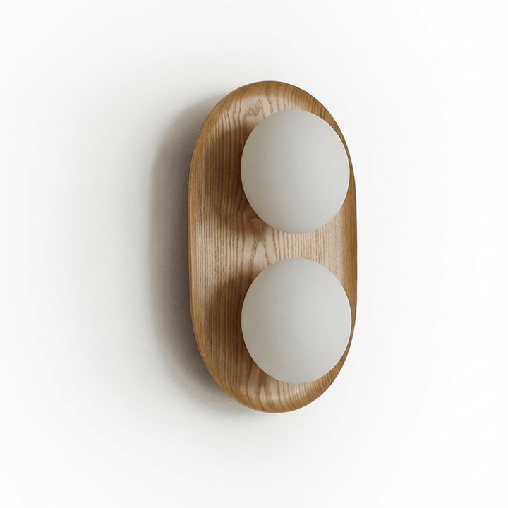 Duo Orb Trä Vägglampa
