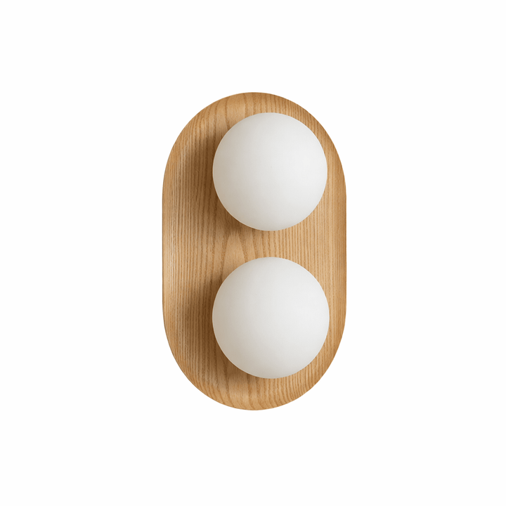 Duo Orb Trä Vägglampa